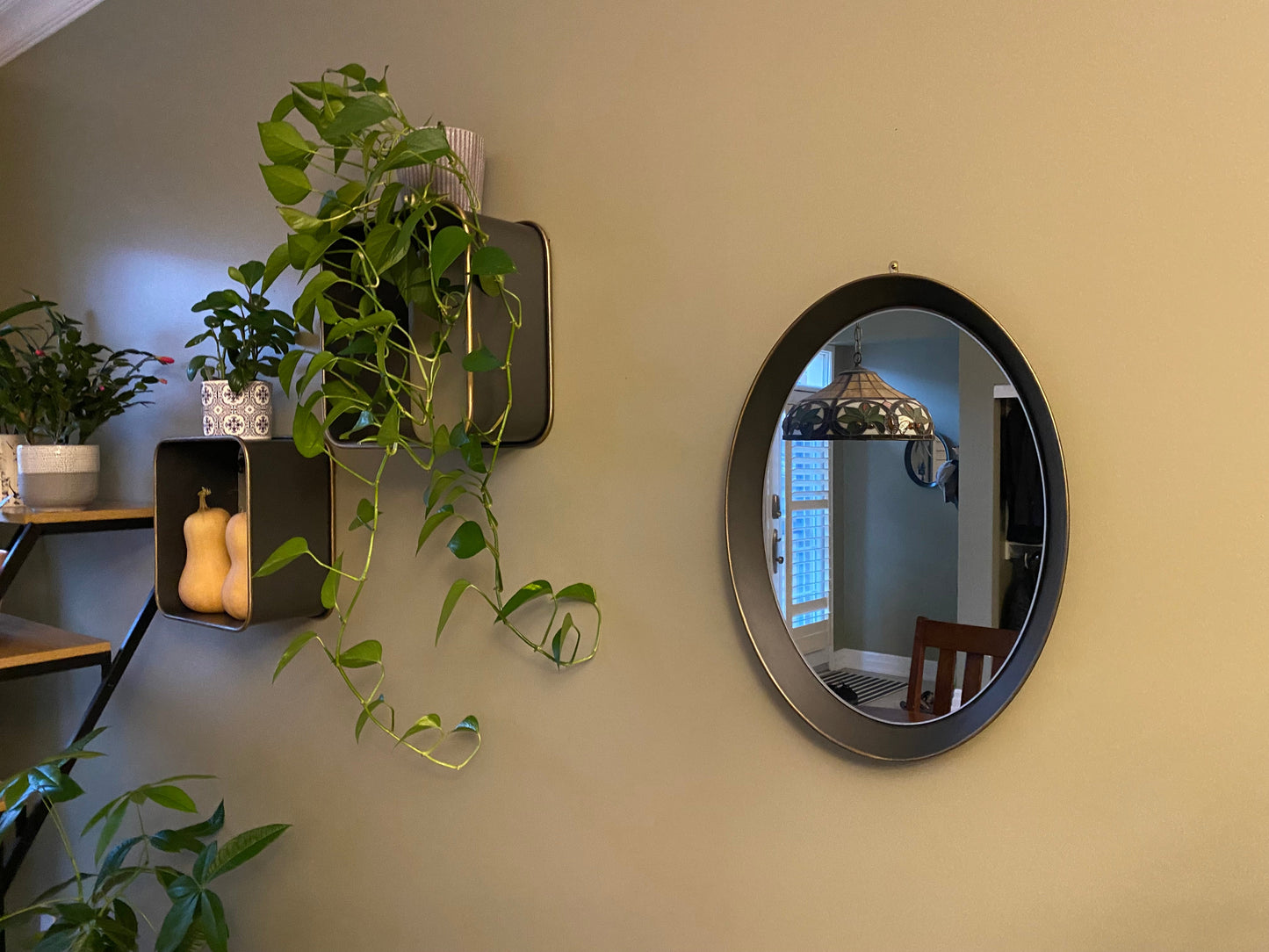 Wall Mirror - Oval metal decorative mirror