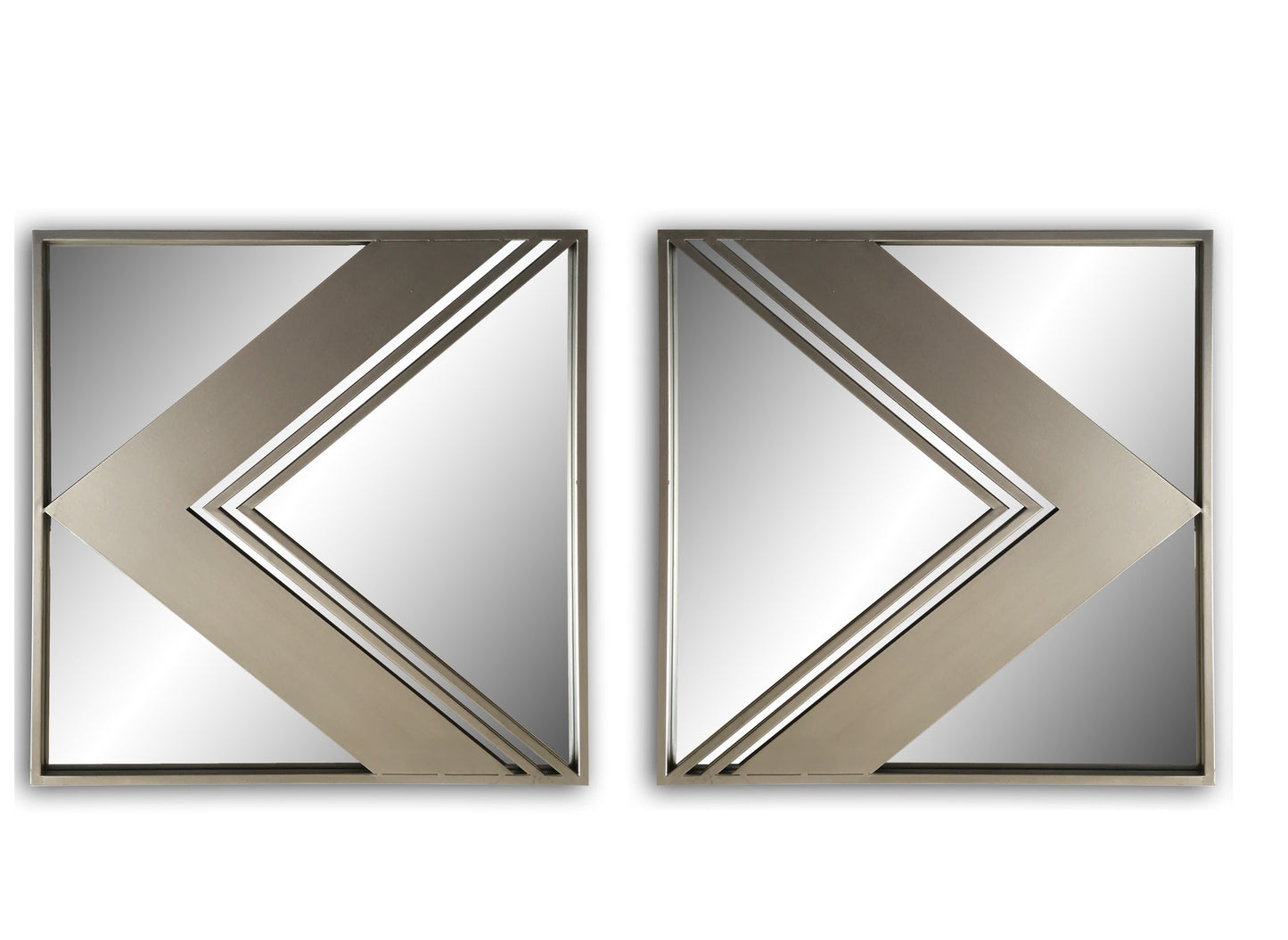 Wall Mirror - Metal Wall Decorative Mirrors - Set of 2