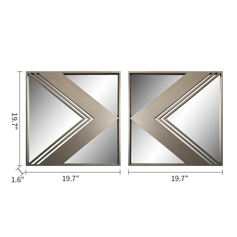 Wall Mirror - Metal Wall Decorative Mirrors - Set of 2