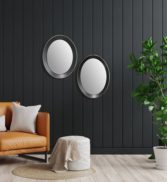 Wall Mirror - Oval metal decorative mirror medium