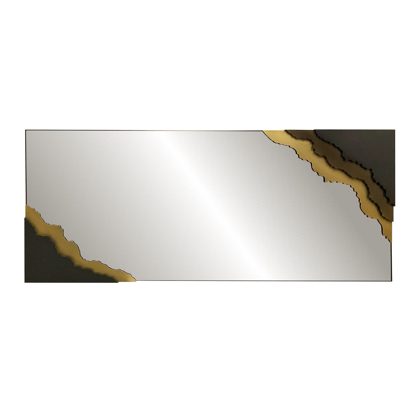Dual-Tone Metal Frame Floor and Wall Mirror
